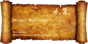 Acsai Nándor névjegykártya